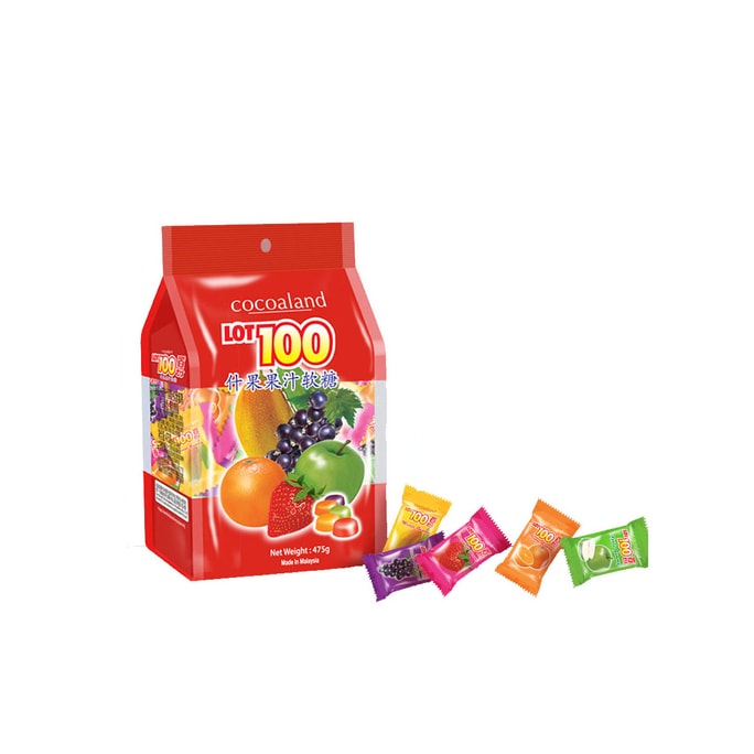 Assorted Fruit Gummy Candy 475g - Authentic n Juice Soft Candy, Rich Fruity Aroma, Sweet & Sour, Chewy Texture, Multi-Flavor Snack for Party & Daily Enjoyment