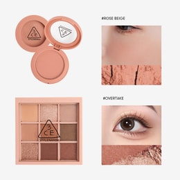 3CE Multi Eyeshadow Palette #Overtake + Powder Blush #Rose Beige【Light ...