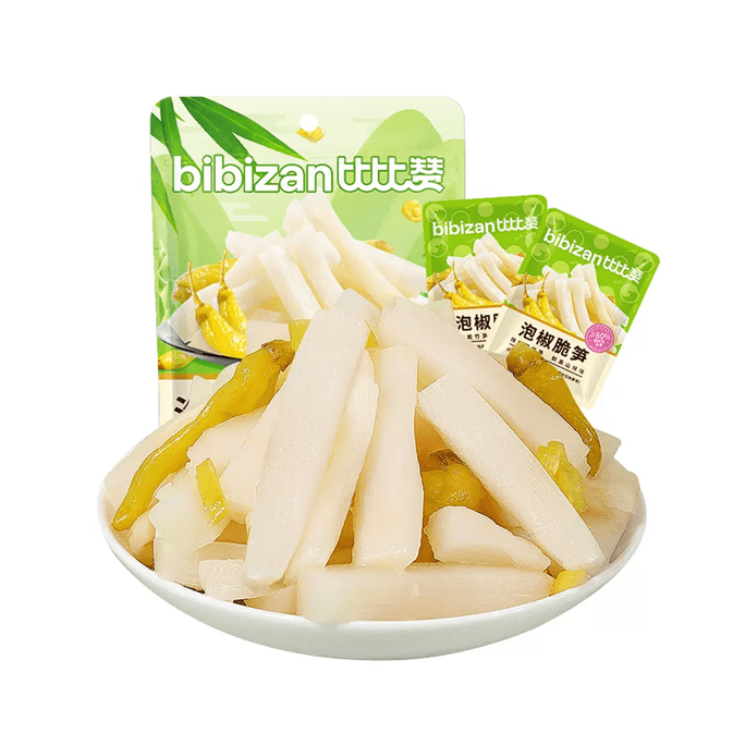 比比贊 泡椒脆筍竹筍尖0脂肪辣味解饞零食休閒食品小吃開袋即食獨立小包裝正品牌 200g