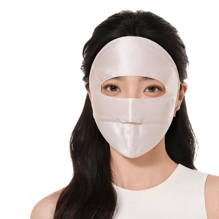 [중국 직배송] 샤친 2026년 신제품 100% 닥나무 실크 야외용 자외선 차단 마스크, 미러 핑크, 23.5*25cm