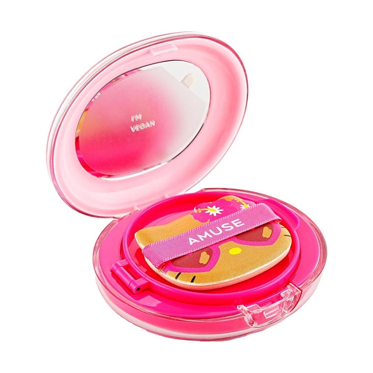 韩国AMUSE 水光气垫粉底 纯素 SPF50+ / PA++++ 24H持久持妆 清透遮瑕保湿 美白抗皱 养肤0刺激 #01 PURE 21号 亮粉米色【黑皮Hello Kitty联名限定版】  8