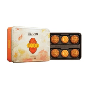 香港美心 豊月盛宴 丰月盛宴 月饼礼盒 6枚 370g【香滑奶黄*2+栗子豆沙*1+纯豆沙*1+白莲蓉*1+紫薯味*1】