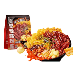 【中国直邮】 人类快乐 地狱辣螺蛳粉懒人速食410g*1袋