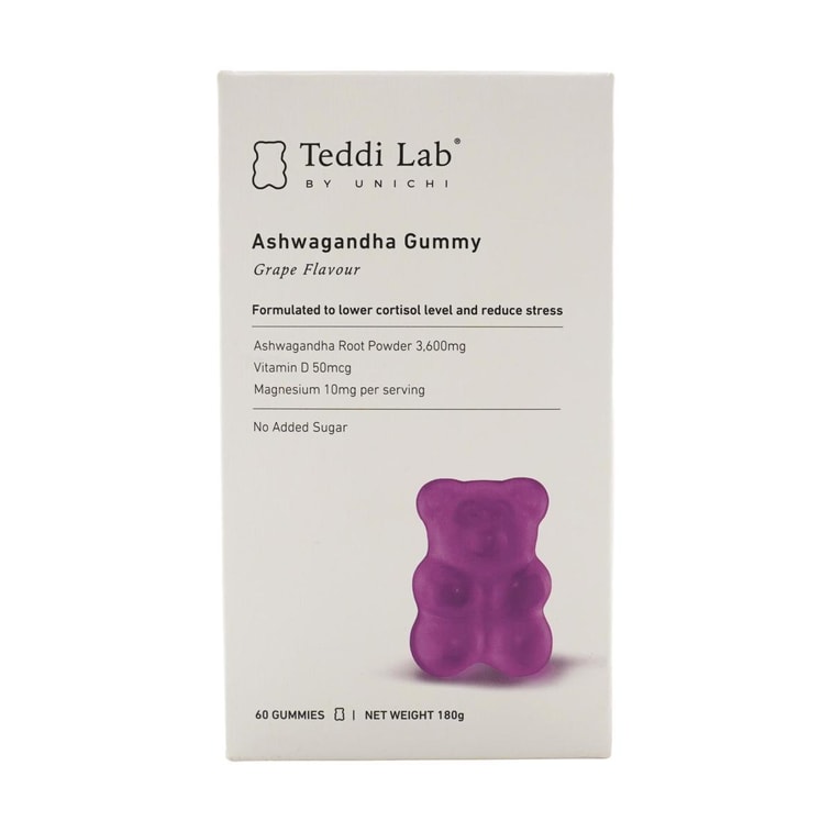 澳洲UNICHI 南非醉茄小熊软糖 降皮质醇 0零糖低脂 舒缓压力 60粒*3 焕活好状态【3瓶一周期超值装】 4