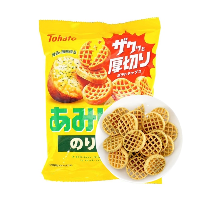 Amijaga Grid Thick-cut Potato Chips Nori Salty Flavor 1.94 oz