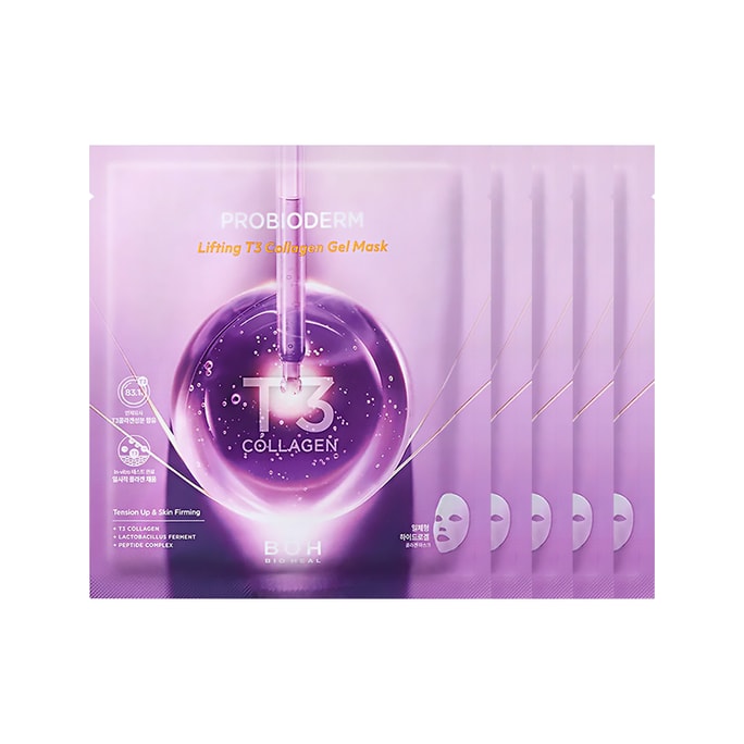 BIOHEAL BOH Probioderm Lifting T3 Collagen Gel Mask Sheet 5Pcs 1 box