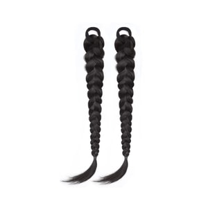 New Age Reducing Network Red Fried Dough Twists Braid Wig Yuanqi Sheep Horn Braid [Natural Black]  A Pair Of Equipment F