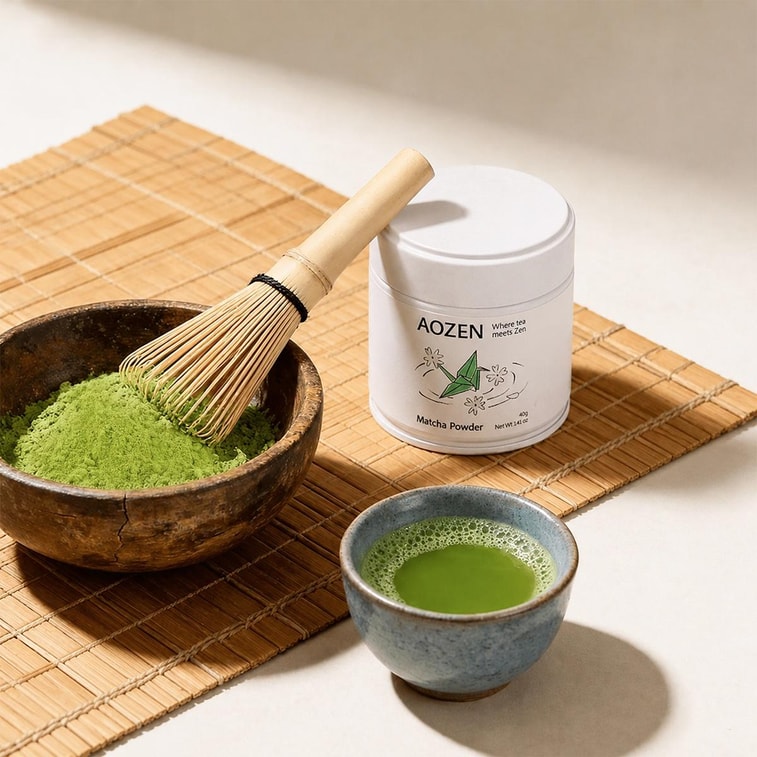 AOZEN 純抹茶粉 40g 杭州徑山抹茶【傳統日式蒸青工藝】【零糖100%純粹無添加極簡配方】【可製作抹茶拿鐵酸奶沖飲糕點烘焙等】 3