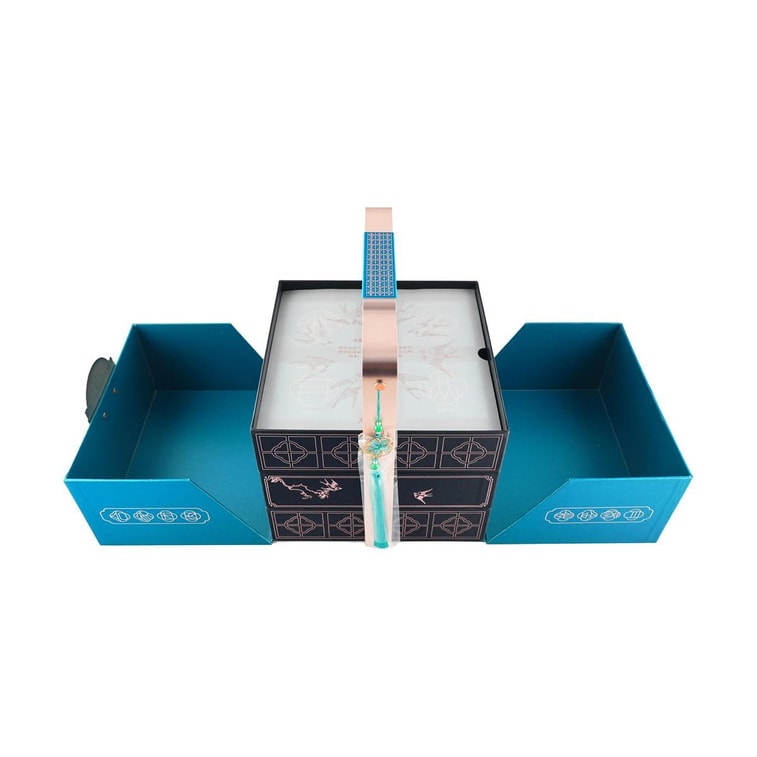 廣州酒家 玲瓏臻品流心月餅糕點禮盒 12枚 780g【榛果巧克力流心*4+黑松露流心*4+芝士流心奶黃*4】【短保效期特別促銷 介意慎拍】 8