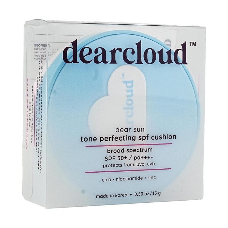 Dear Sun Tone Perfecting SPF Cushion, SPF50+ / PA++++, Cica, Niacinamide, Zinc, 0.53 oz. 4
