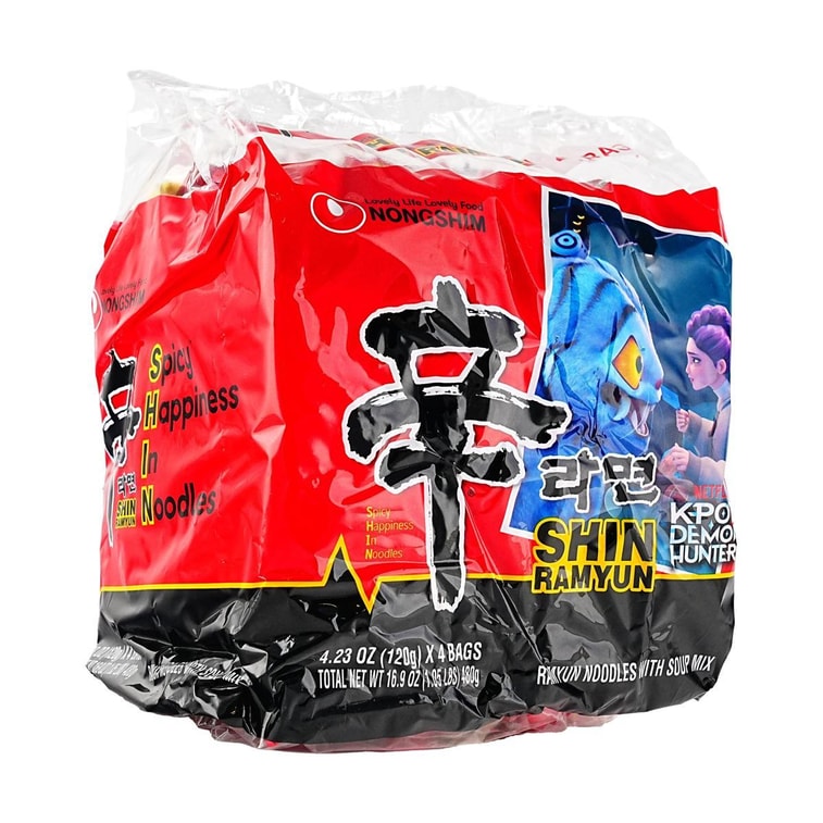 Kpop Demon Hunters Premium Shin Original Ramyun-Korean Version & US Version , 9 Bags, 38oz【Package varies】 6
