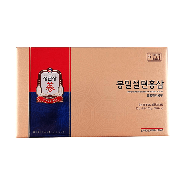 꿀에 절인 한국 홍삼 슬라이스 0.71oz*6팩 4.23oz 【한국 직수입】【꿀에 절인 슬라이스】 6