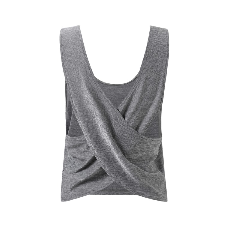 暴走的萝莉 交叉美背运动背心女夏季 速干透气休闲无袖瑜伽健身上衣/粉色#/S 5