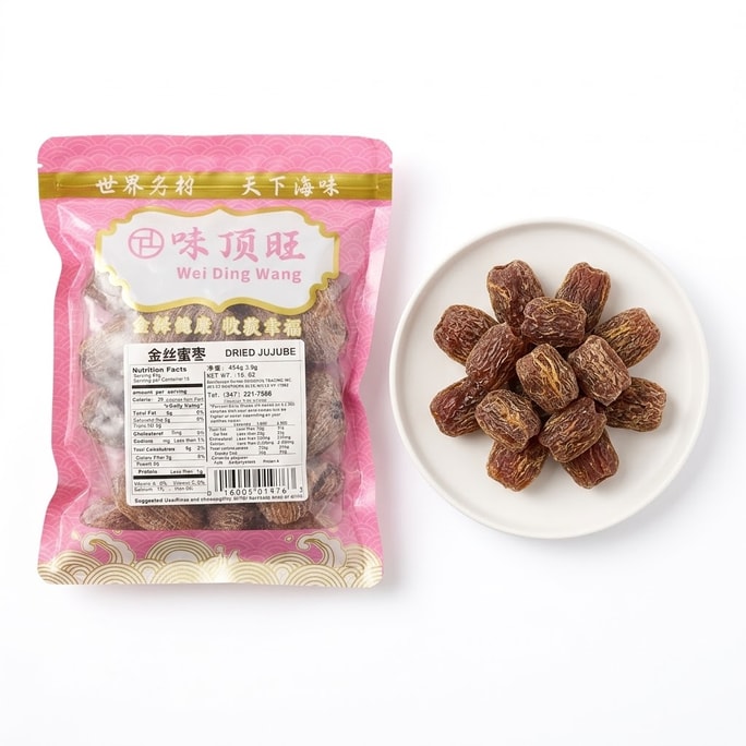 웨이딩왕 엄선 황금비단대추, 부드럽고 달콤하며 맛있습니다. 국, 죽 또는 간식으로 즐기기에 좋습니다. 450g (16oz)