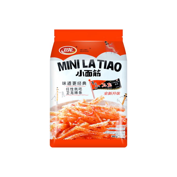Mini Latiao - Spicy Wheat Flour Strip Chili Snacks, 14 Bags, 12.69oz