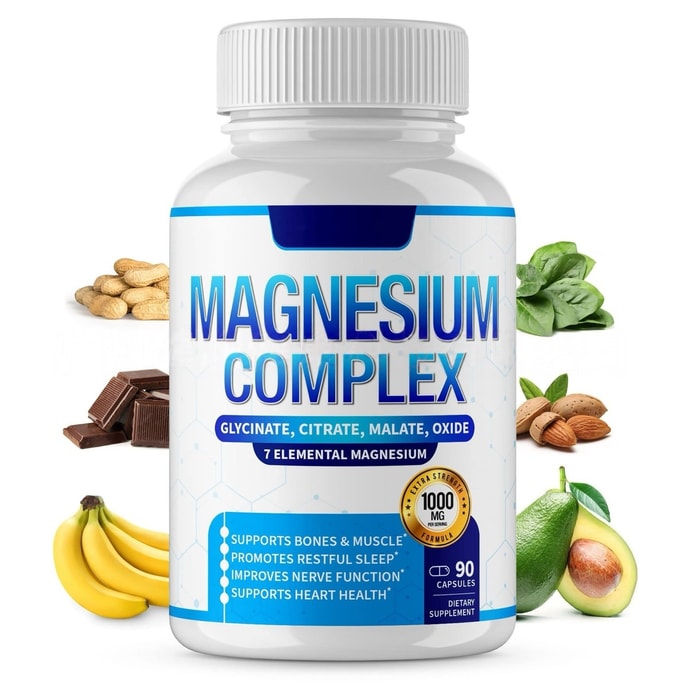 Magnesium glycinate Capsules of 7 Elements, 90 capsules per bottle