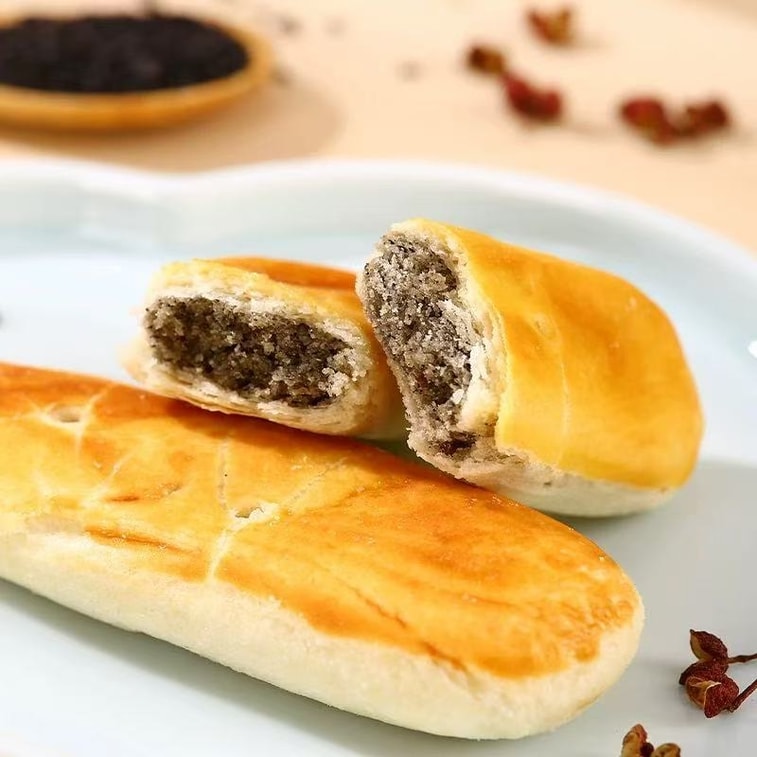 道香村牛タンパイ、低糖黒ごま風味、伝統的な中国菓子、特製スナック、80g [層状のサクサク食感、たっぷりのフィリング] [多層のパイ生地] 3