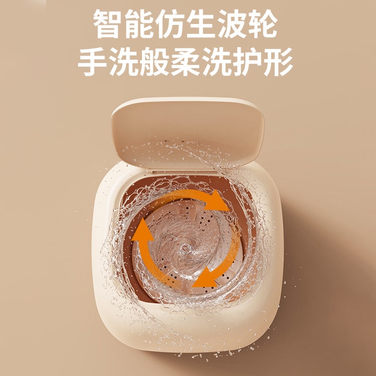 【中国直送】Qintai ミニ洗濯機 洗濯機・乾燥機 小型 家庭用・寮用 下着・靴下洗濯可 オフホワイト US規格 3