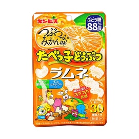 Tabekko Dobutsu Ramune Candy  Mikan Flavor,1.23 oz【Added Polyphenols And Calcium】