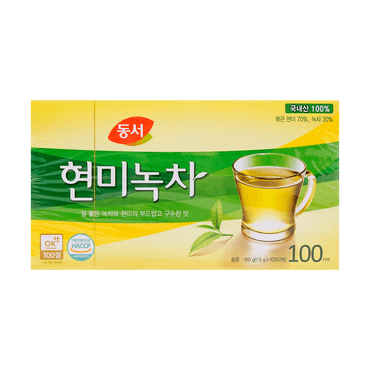 韩国DONG SUH 东西清田 糙米绿茶 100包入