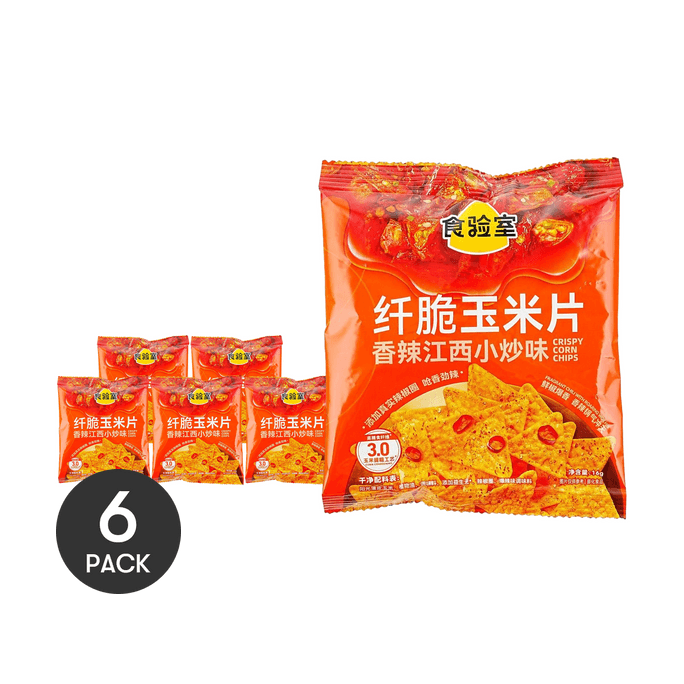 Crispy Corn Flakes Spicy Jiangxi Stir-fry Flavor, 0.56 oz *6【6 Pack】
