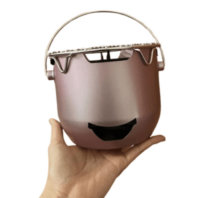 Mini charcoal stove for outdoor barbecue stainless steel stove for making tea taro paste purple 1 pack