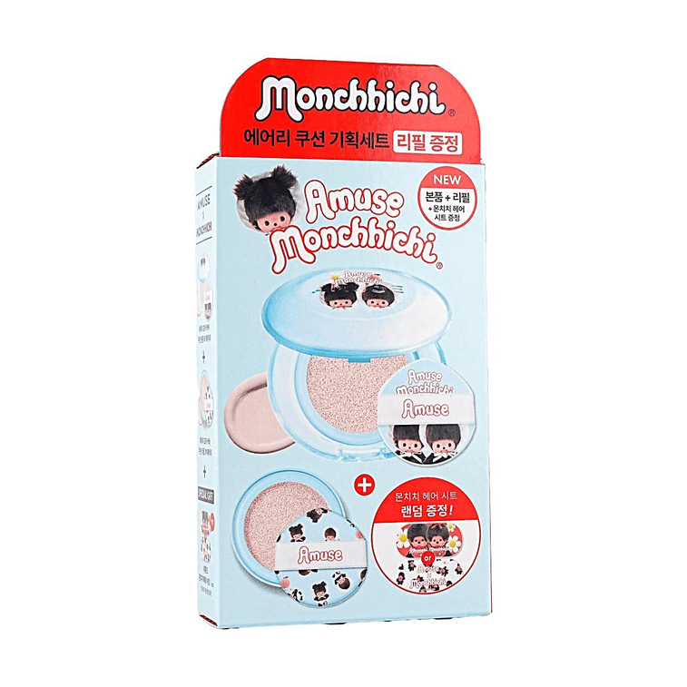 Airy Fit Pore Cover Cushion, #01 Airy, With Refill, Monchhichi Limited Edition Collaboration 5