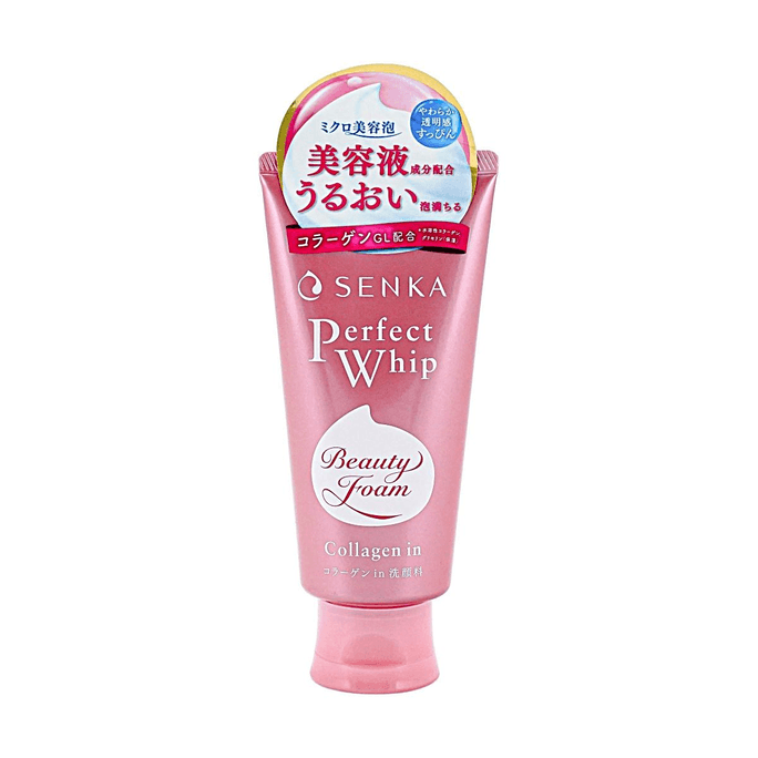 SENKA Perfect Whip F, Beauty Foam Facial Cleanser, 4.23 oz. #Collagen in