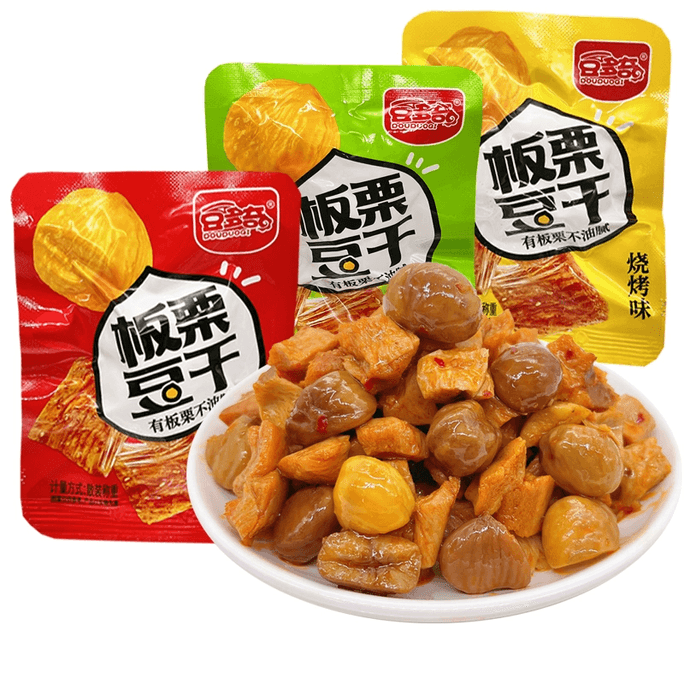  Mixed package of Chinese chestnut dried tofu stewed snacks [8 bags inside] about 220g * 1 bag