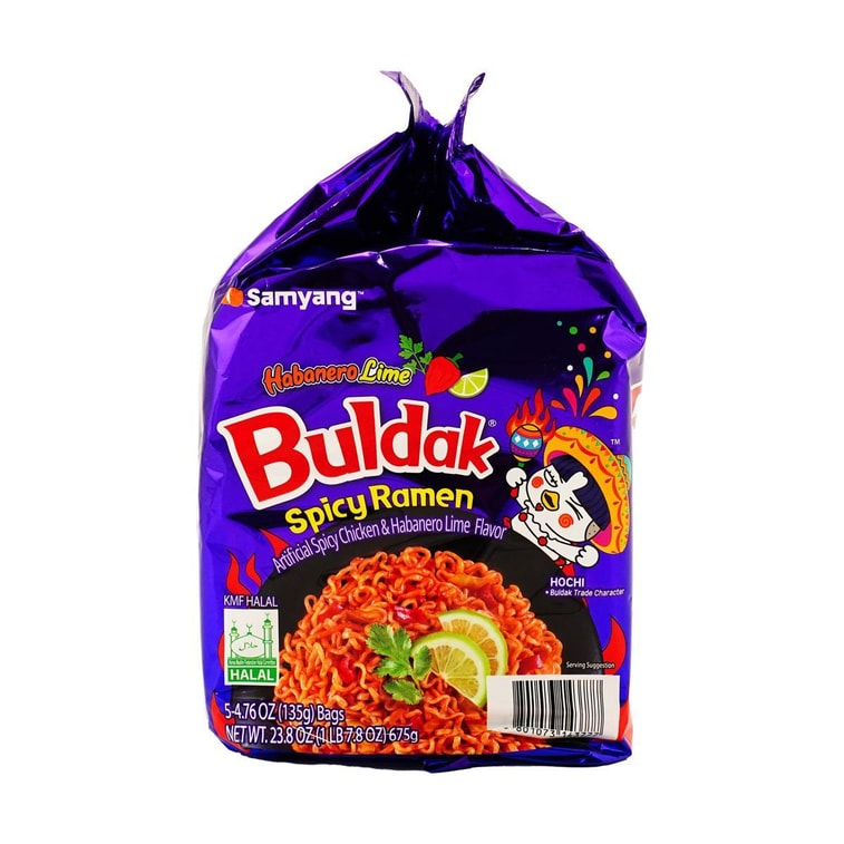 【限定款】韩国SAMYANG三养 BULDAK 火鸡面拌面 辣鸡肉拉面 哈瓦那辣椒柠檬味 135g*5连包 10