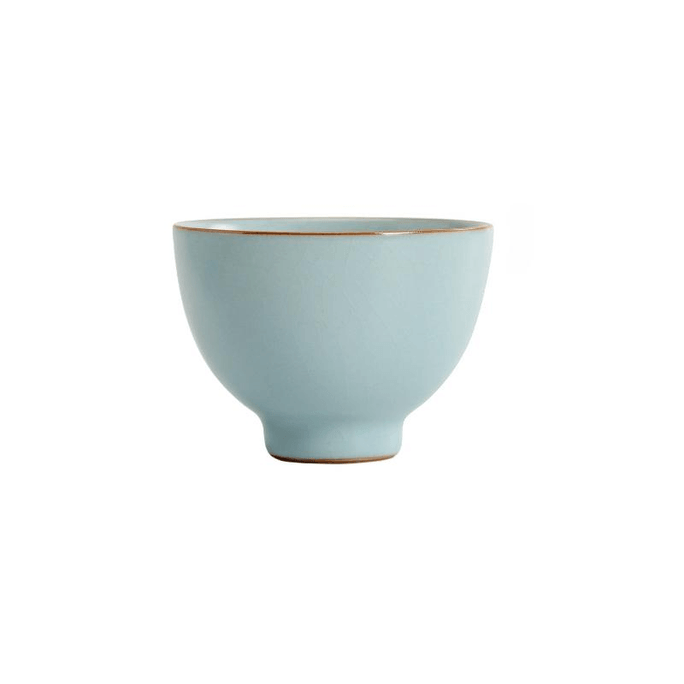 【中國直郵】 南山先生 空青汝窯茶杯家用陶瓷品茗杯單喝茶杯 雞心杯 75毫升