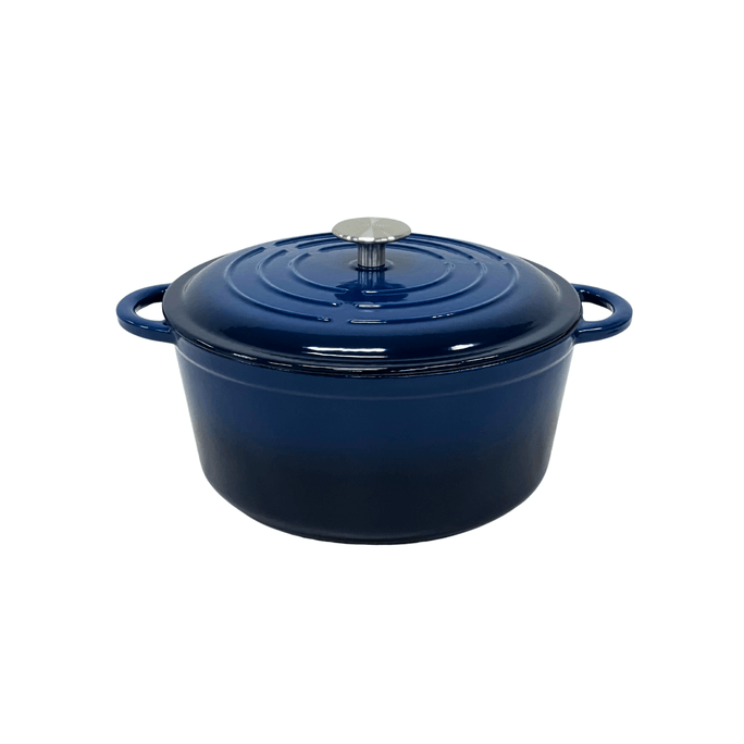 5 Quart Enameled Cast Iron Dutch Oven - Navy - Kitchen Essentials - Perfect for Bread Baking, Braising, Marinating & Slow Cooking - Features Moisture-Sealing Lid & Dual Handles