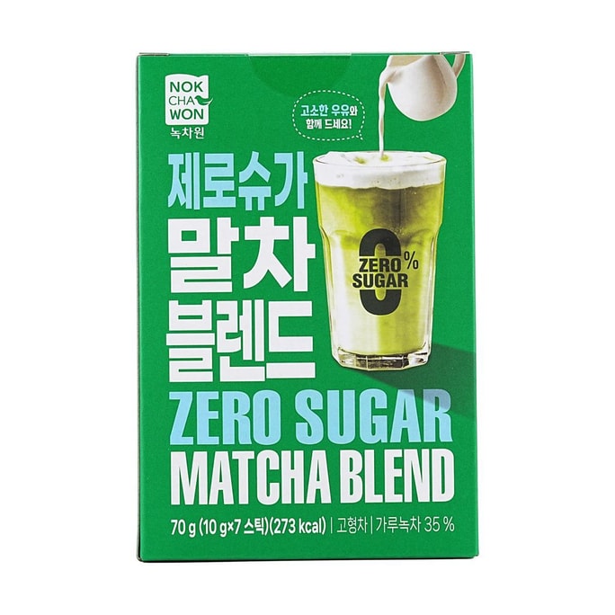 韩国NOKCHAWON 无糖速溶抹茶粉 抹茶冲饮 7包入 70g【搭配牛奶DIY抹茶拿铁】