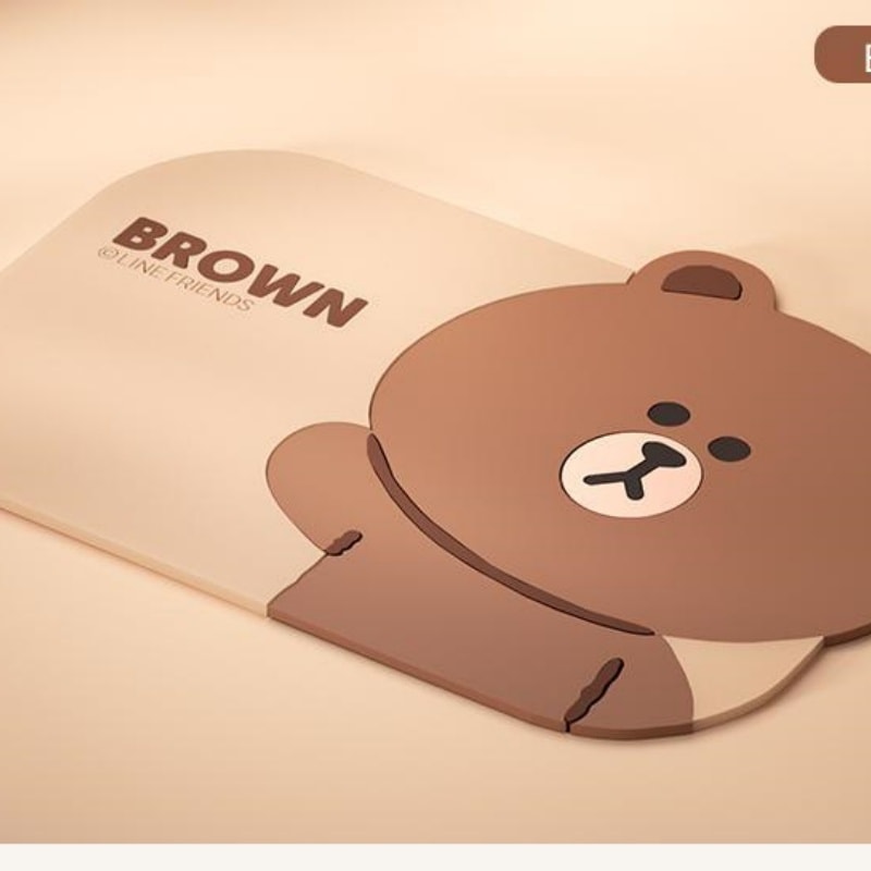 【中國直郵】 日本 LINE FRIENDS 布朗熊車載防滑墊 創意汽車擺飾 單裝 大號裝