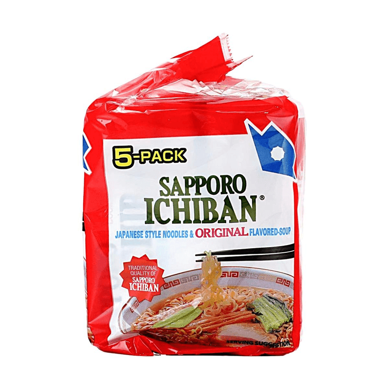 SAPPORO Ichiban Japanese Style Noodles Original Flavored-Soup, 5 Pack 17.5oz 3