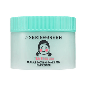 韓國 BRING GREEN 魷魚遊戲限定版 茶樹積雪草祛痘舒緩爽膚水墊粉紅版 90片