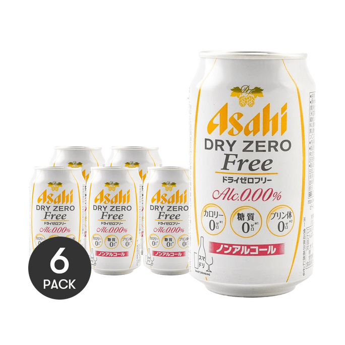 【Non Alcoholic Beer】Dry Zero Free Soft Drink 11.83floz *6【6 Packs】