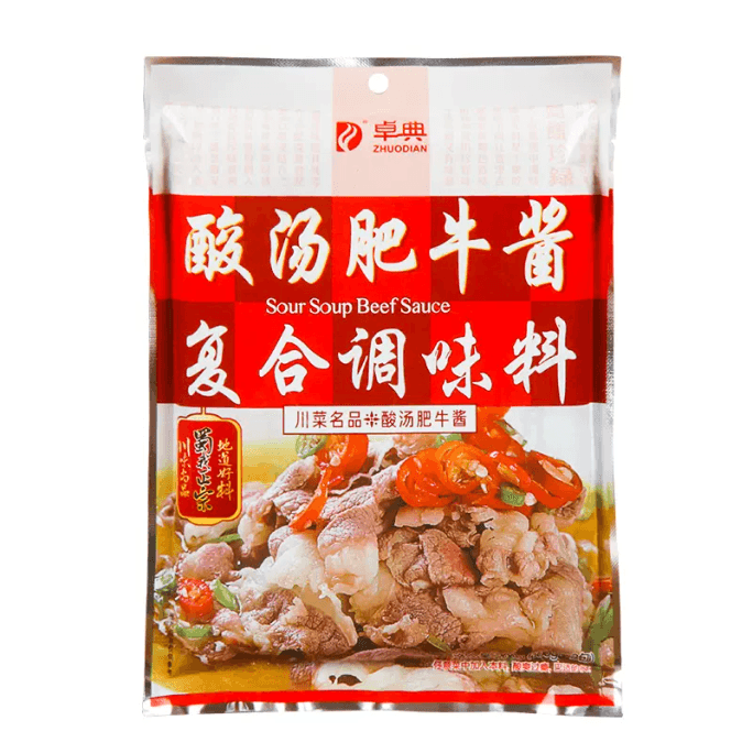 Zhuodian Sour Soup Fat Beef Sauce Compound Seasoning 200G*1 Bag