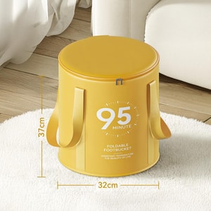 Foldable Foot Bath Bucket With Lid Portable Constant Temperature Household Foot Bath 32*37CM Yellow