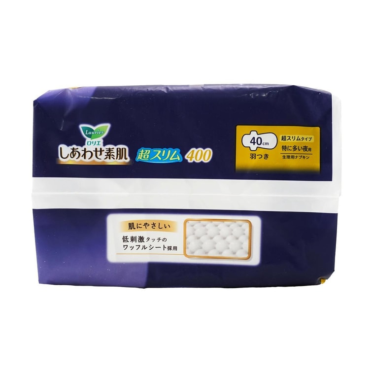 日本KAO花王 LAURIER乐而雅 F超薄超透气系列 超长量多棉柔卫生巾 温和无刺激 夜用400mm 9片入 7