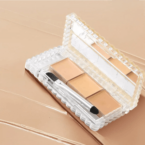 日本CANMAKE井田 三色遮瑕膏 持久防晒提亮 遮盖痘印斑点黑眼圈 SPF50/PA++++ #01 浅肤色 明亮米色 3.9g 附赠遮瑕刷