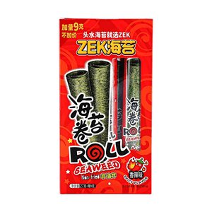 Hollow Seaweed Roll Spicy Flavor 1.2oz (12 packs) 【Non-fried】【Spicy and Crispy】