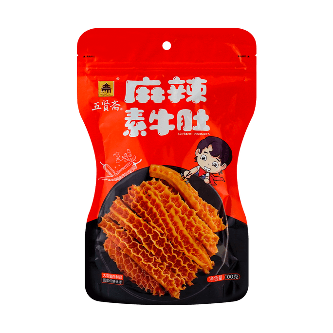 Spicy Mala Vegetarian Tripe - Made from Soybeans, 3.52oz