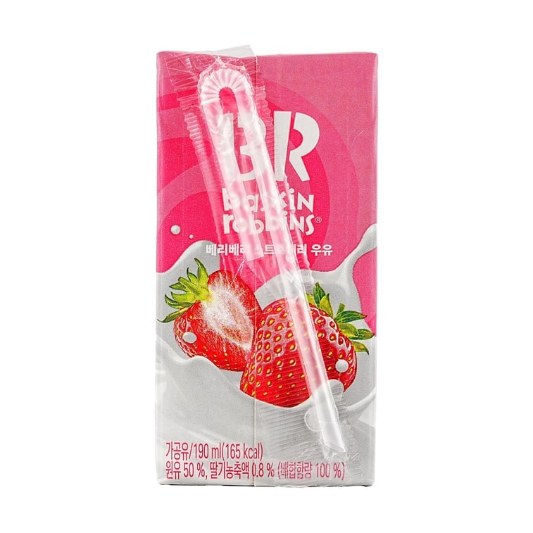 韩国BASKIN ROBBINS 蜜瓜牛奶+薄荷巧克力牛奶+草莓牛奶+棉花糖牛奶 190ml*4盒【4口味组合装】 19