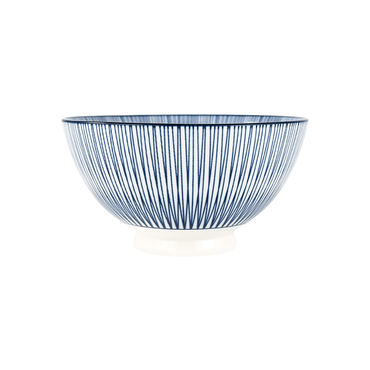 JAPAN OTHERS Japanese Rice Bowl Blue Stripe 4.5