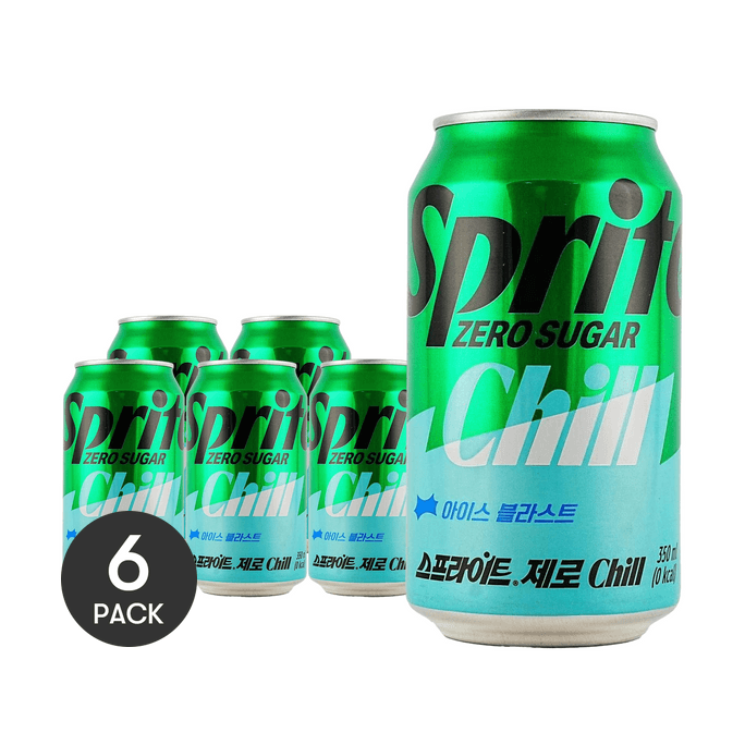 Sprite Zero Sugar Chill Soda 11.83 fl oz *6【6 Packs】
