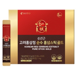 6-Year-Old Red Ginseng Extract Pure Stick Gold 300g/10g X 30 Sticks