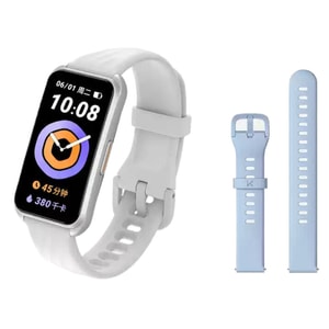 【中国直邮】 Keep 智能手环手表B4 心率睡眠血氧监测 游泳防水 运动跑步健身专用 可搭配App智能联动使用 白色 额外波纹腕带雾霾蓝