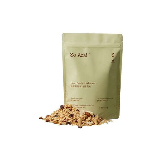 Baked Oatmeal Yogurt Bowl Oatmeal Nut Fruit Oatmeal Cereal Crunchy Chia Seeds Honey Cranberries 300g/ bag