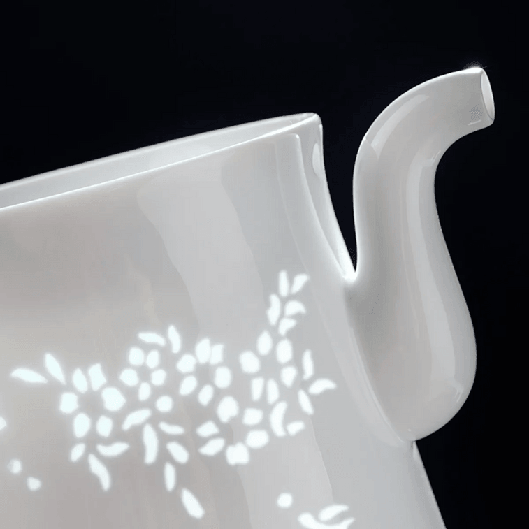 Jingdezhen Linglong Ceramic Tea Set 1 Teapot 1 Fair Cup 4 Cups, 1 Set 3